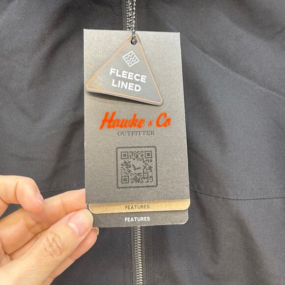 Hawke & Co Outfitter Performance Jacket Men's L Black Grey Fleece Lined NWT - Picture 10 of 15